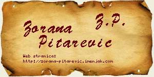 Zorana Pitarević vizit kartica